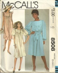 8508 MCCALLS 1983 PULLOVER TUCK DRESS SLEEVES OR NOT PATTERN LARGE 18-20 UNCUT